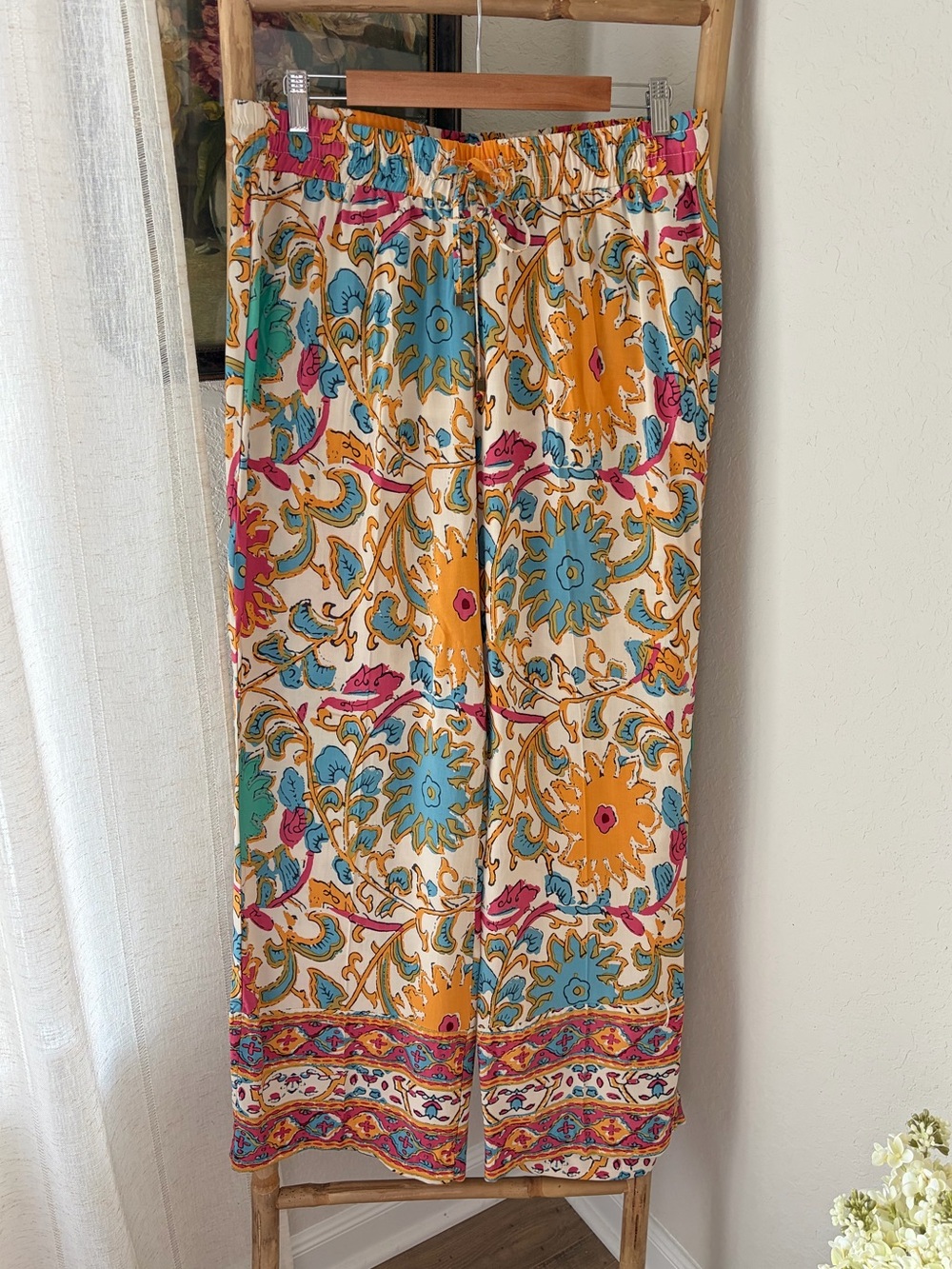 Rachel Zoe Bohemian Floral Print Pants Large